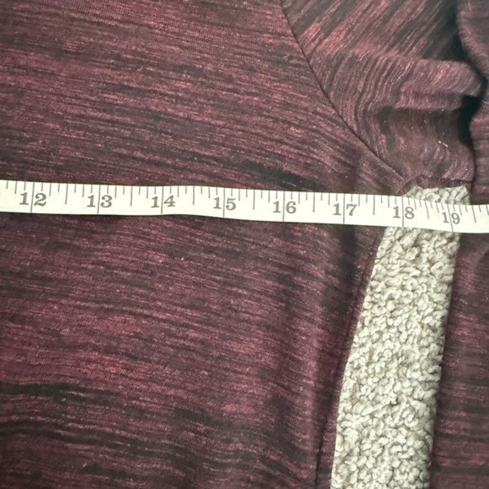 Fabletics Burgundy Black Marled Twist Front Long‎ Sleeve Dress Size L - Picture 5 of 8